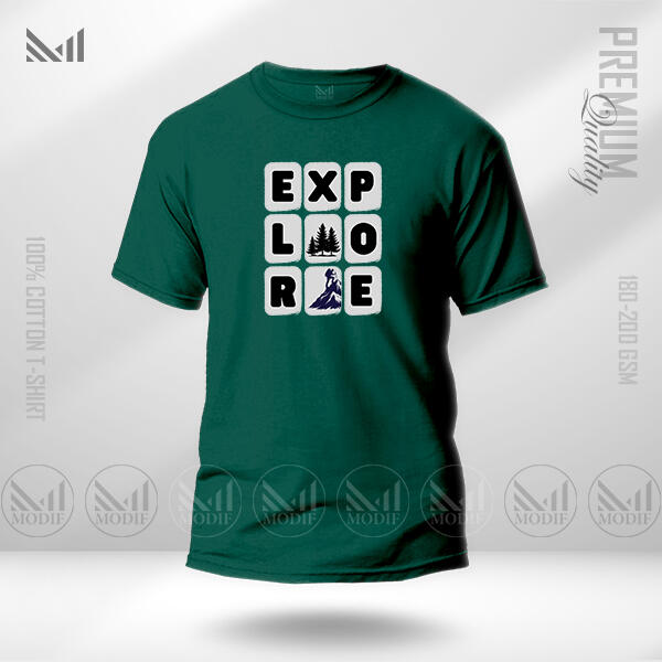 Explore Adult Graphic T-Shirt Made With Premium Cotton Unisex Round Neck Short Sleeve