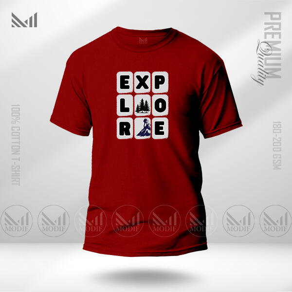 Explore Adult Graphic T-Shirt Made With Premium Cotton Unisex Round Neck Short Sleeve