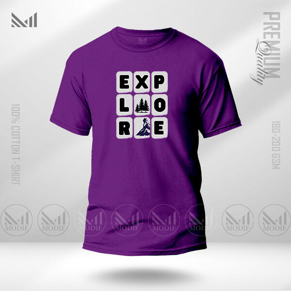 Explore Adult Graphic T-Shirt Made With Premium Cotton Unisex Round Neck Short Sleeve