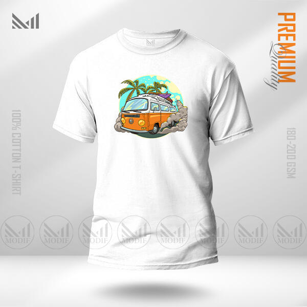 Vintage Bus Graphic  T-Shirt Made With Premium Cotton Unisex Round Neck Short Sleeve