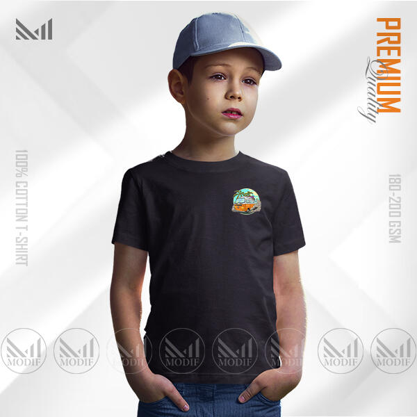 Vintage Bus Kids Classic T-Shirt Made With Premium Cotton Unisex Round Neck Short Sleeve