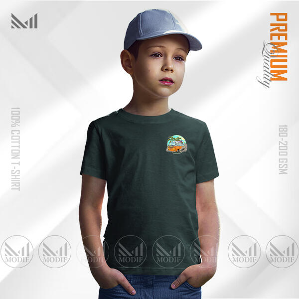 Vintage Bus Kids Classic T-Shirt Made With Premium Cotton Unisex Round Neck Short Sleeve