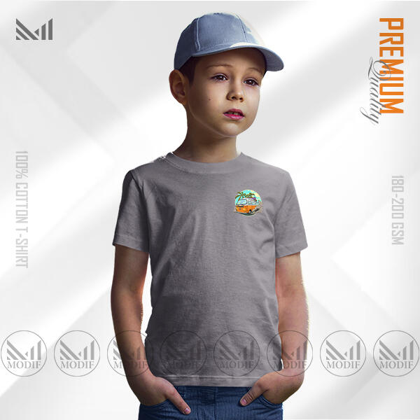 Vintage Bus Kids Classic T-Shirt Made With Premium Cotton Unisex Round Neck Short Sleeve