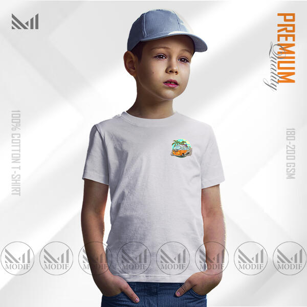 Vintage Bus Kids Classic T-Shirt Made With Premium Cotton Unisex Round Neck Short Sleeve