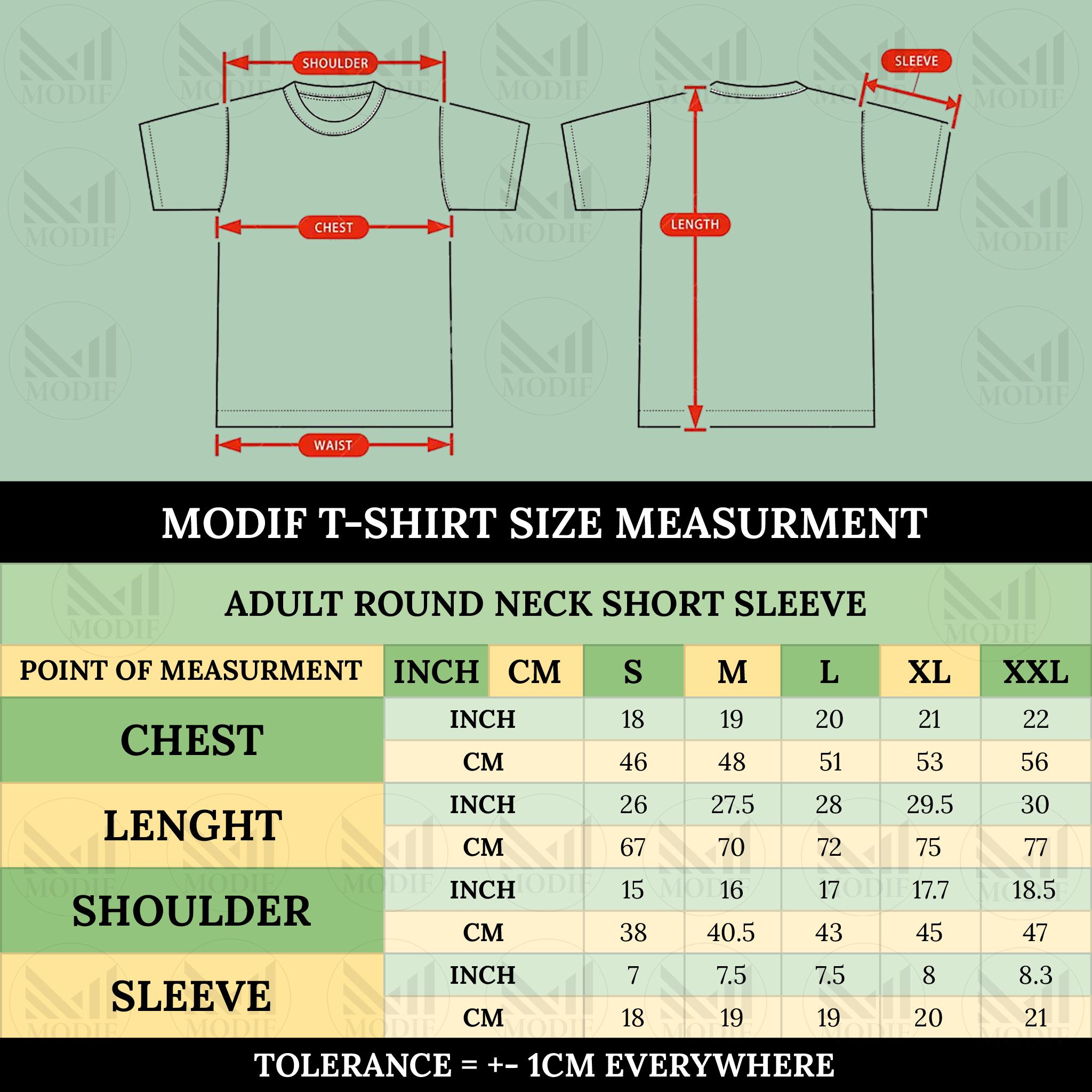 Adult Size measurment BD 1