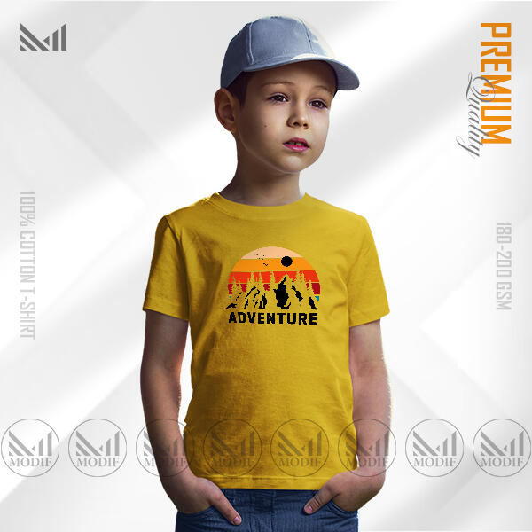 Adventure Kids Graphic T-Shirt Made With Premium Cotton Unisex Round Neck Short Sleeve