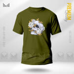 Aesthetic Skull Flower graphic T-Shirt Made With Premium Cotton Unisex Round Neck Short Sleeve