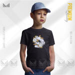 Aesthetic Skull Flower Kids Graphic T-Shirt Made With Premium Cotton Unisex Round Neck Short Sleeve