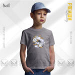 Aesthetic Skull Flower Kids Graphic T-Shirt Made With Premium Cotton Unisex Round Neck Short Sleeve