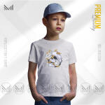 Aesthetic Skull Flower Kids Graphic T-Shirt Made With Premium Cotton Unisex Round Neck Short Sleeve