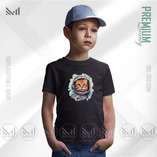 AstroCat Kids Graphic Black