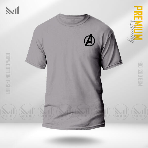 Avengers A logo t shirt premium cotton unisex round neck short sleeve