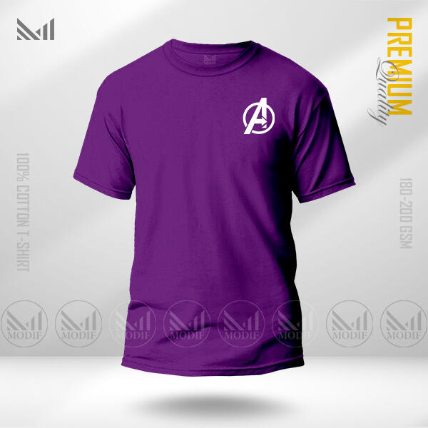 Avengers A logo t shirt premium cotton unisex round neck short sleeve