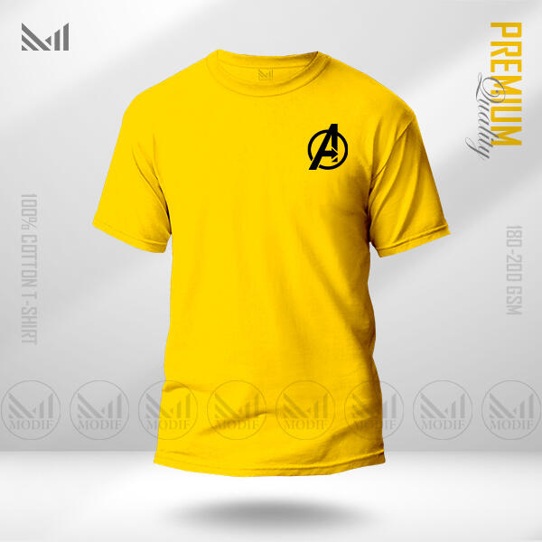 Avengers A logo t shirt premium cotton unisex round neck short sleeve