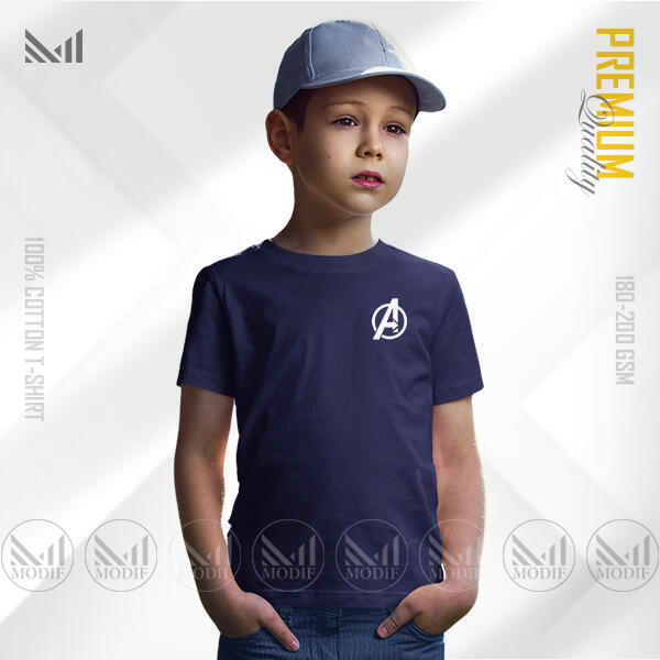 Avengers 'A' Kids T-Shirt | Classic Superhero Style | Premium Cotton, Round Neck, Short Sleeve