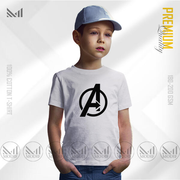 Avengers A Kids Graphic T-Shirt - Premium Cotton Unisex Round Neck Short Sleeve