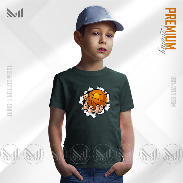 Basketball Kids Graphic T-Shirt Made With 100% Premium Cotton Unisex Round Neck Short Sleeve