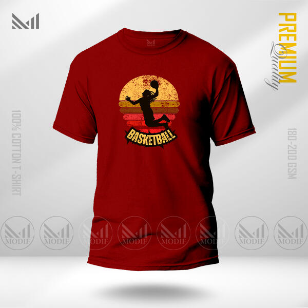 Basketball Graphic T-Shirt Made With Premium Cotton Unisex Round Neck Short Sleeve