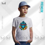 Blue Monkey Kids Graphic T-Shirt Made With Premium Cotton Unisex Round Neck Short Sleeve