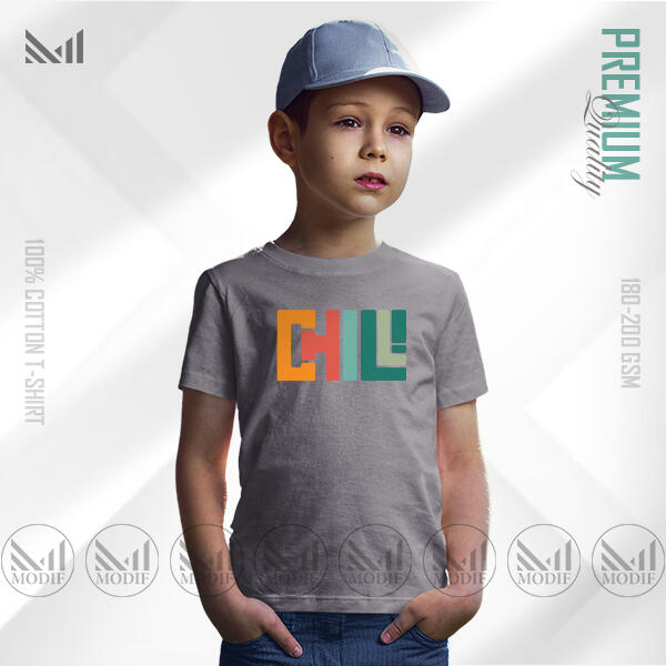 Chill Kids Graphic T-Shirt Made With Premium Cotton Unisex Round Neck Short Sleeve