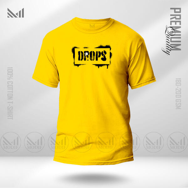 DROPS Graphic T-Shirt - Made With 180-190 GSM Premium Cotton, Round Neck Short Sleeve