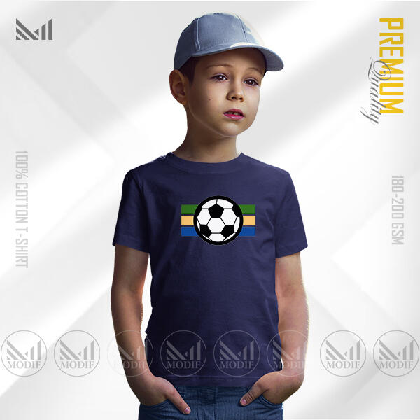 Football Kids Graphic T-Shirt Made With Premium Cotton Unisex Round Neck Short Sleeve