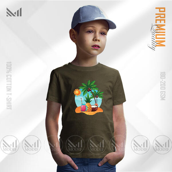 Fun in the Sun Kids Graphic T-Shirt Made With Premium Cotton Unisex Round Neck Short Sleeve