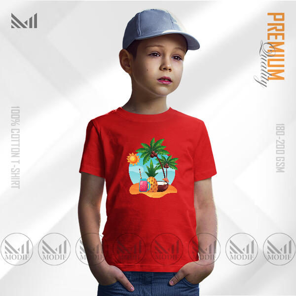 Fun in the Sun Kids Graphic T-Shirt Made With Premium Cotton Unisex Round Neck Short Sleeve