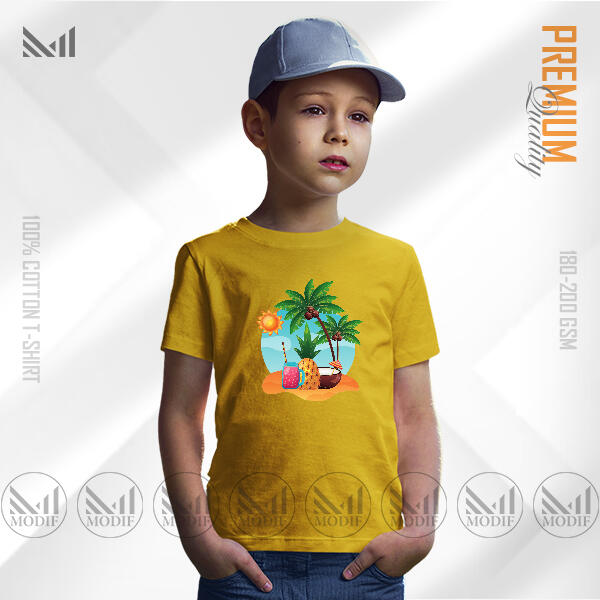 Fun in the Sun Kids Graphic T-Shirt Made With Premium Cotton Unisex Round Neck Short Sleeve