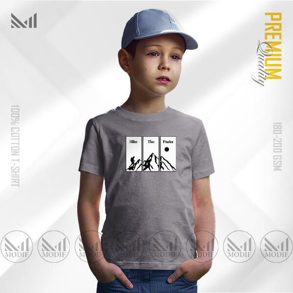 Hike the Peak Kids Graphic  T-Shirt Made With Premium Cotton Unisex Round Neck Short Sleeve