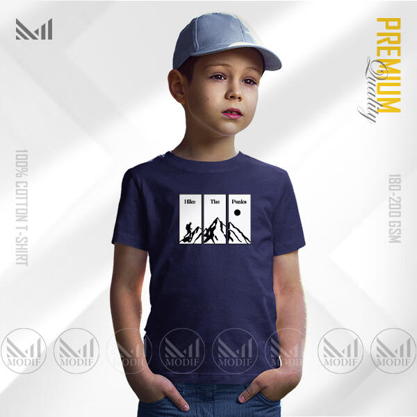 Hike the Peak Kids Graphic  T-Shirt Made With Premium Cotton Unisex Round Neck Short Sleeve