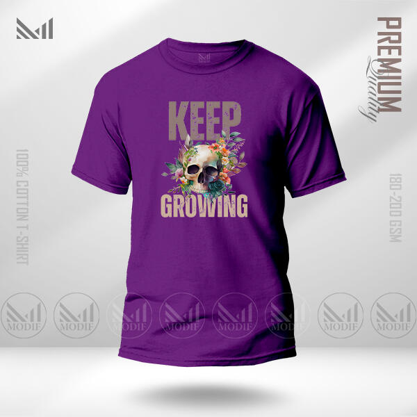 Keep Growing Graphic T-Shirt Made With Premium Cotton Unisex Round Neck Short Sleeve