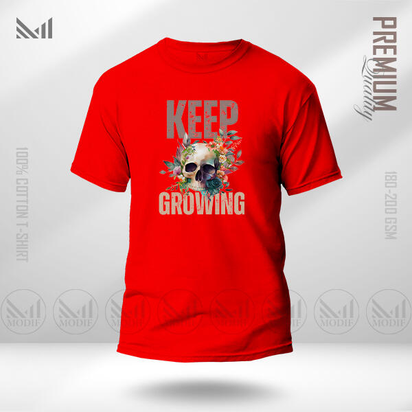 Keep Growing Graphic T-Shirt Made With Premium Cotton Unisex Round Neck Short Sleeve