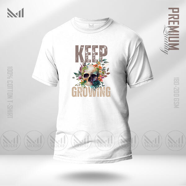 Keep Growing Graphic T-Shirt Made With Premium Cotton Unisex Round Neck Short Sleeve