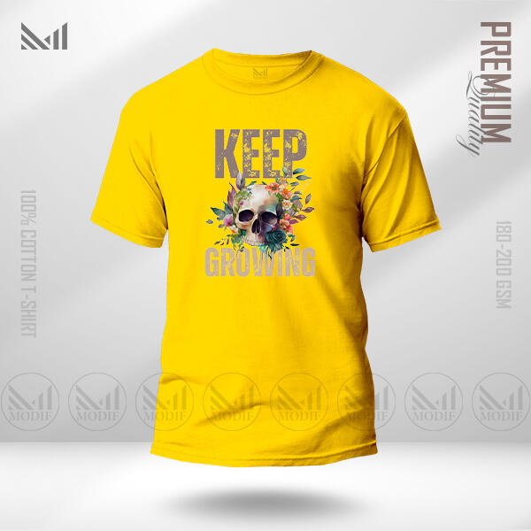 Keep Growing Graphic T-Shirt Made With Premium Cotton Unisex Round Neck Short Sleeve