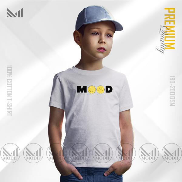 Mood Kids Graphic  T-Shirt Made With Premium Cotton Unisex Round Neck Short Sleeve