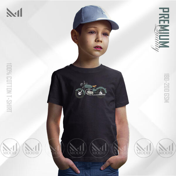 Motor Bike Kids Graphic T-Shirt Made With Premium Cotton Unisex Round Neck Short Sleeve