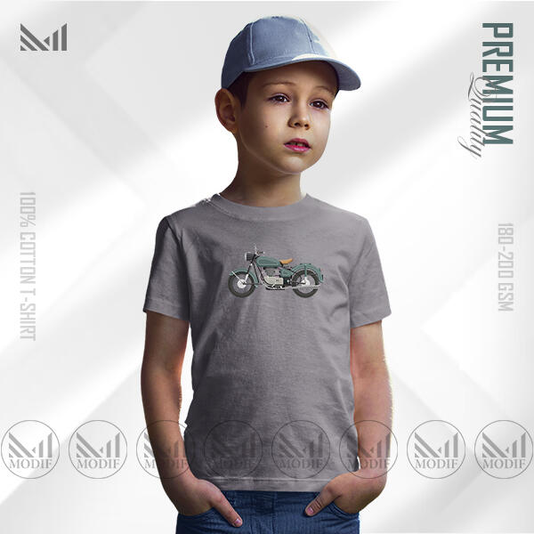 Motor Bike Kids Graphic T-Shirt Made With Premium Cotton Unisex Round Neck Short Sleeve