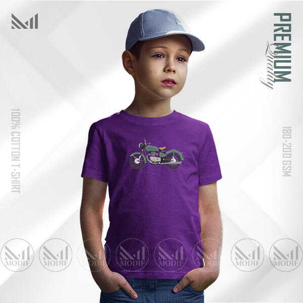 Motor Bike Kids Graphic T-Shirt Made With Premium Cotton Unisex Round Neck Short Sleeve