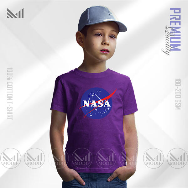 Nasa Kids Graphic T-Shirt Made With Premium Cotton Unisex Round Neck Short Sleeve