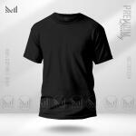 Black Plain T-shirt unisex round neck short sleeve