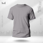 Gray Plain T-shirt unisex round neck short sleeve