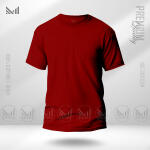 Maroon Plain T-shirt unisex round neck short sleeve