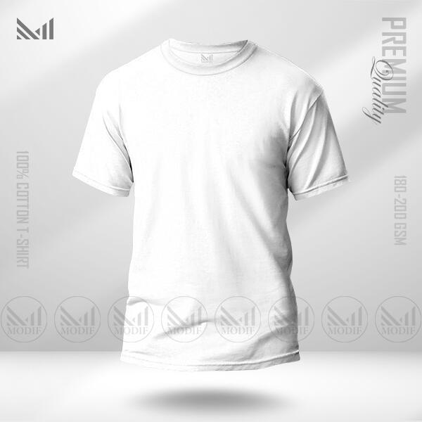 Plain T-shirt unisex round neck short sleeve