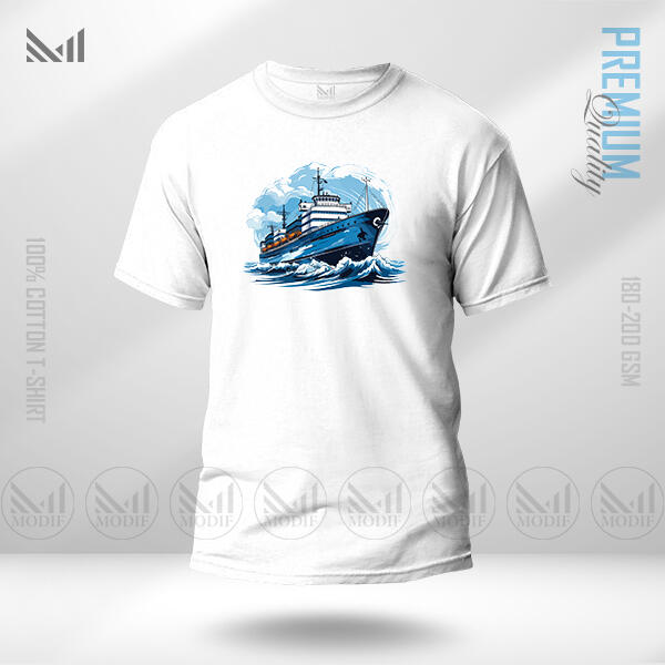 Retro Ship Adult Graphic White
