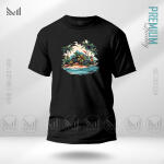 Sea Beach Adult Graphic T-Shirt Made With Premium Cotton Unisex Round Neck Short Sleeve