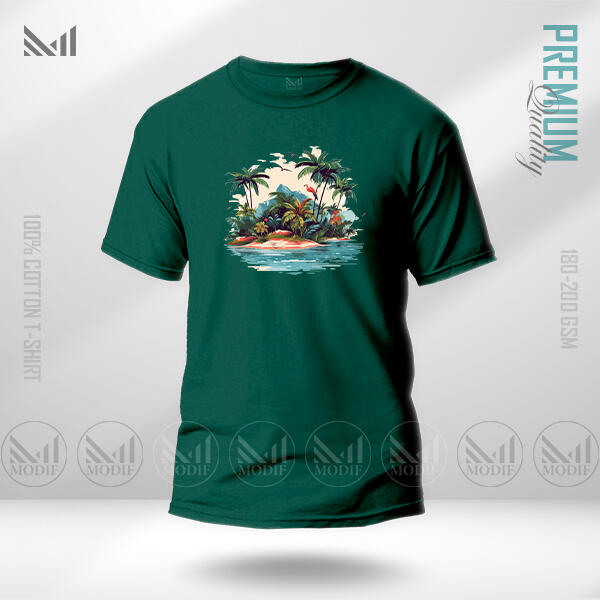 Sea Beach Adult Graphic T-Shirt Made With Premium Cotton Unisex Round Neck Short Sleeve