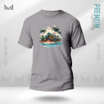 Sea Beach Adult Graphic T-Shirt Made With Premium Cotton Unisex Round Neck Short Sleeve
