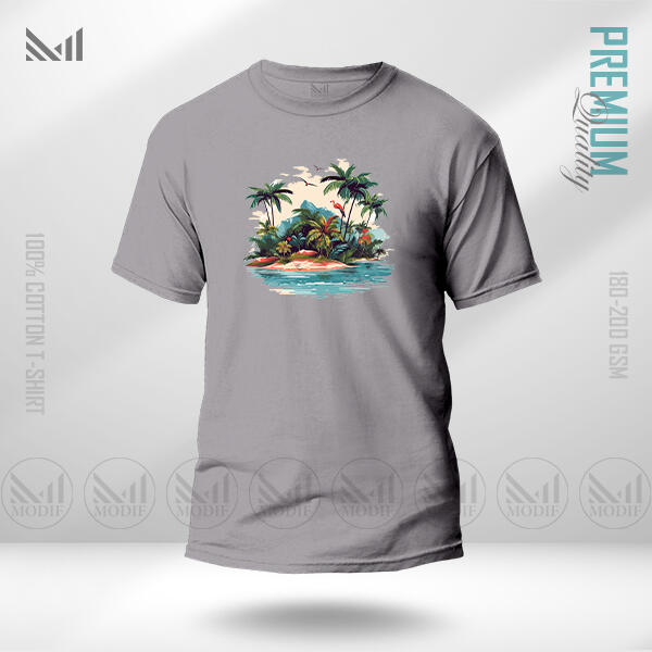 Sea Beach Adult Graphic T-Shirt Made With Premium Cotton Unisex Round Neck Short Sleeve