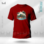 Sea Beach Adult Graphic T-Shirt Made With Premium Cotton Unisex Round Neck Short Sleeve